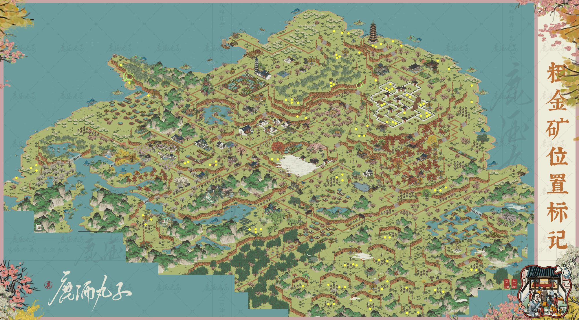 《江南百景图》灵猫花中眠粗金矿位置分享(图2)